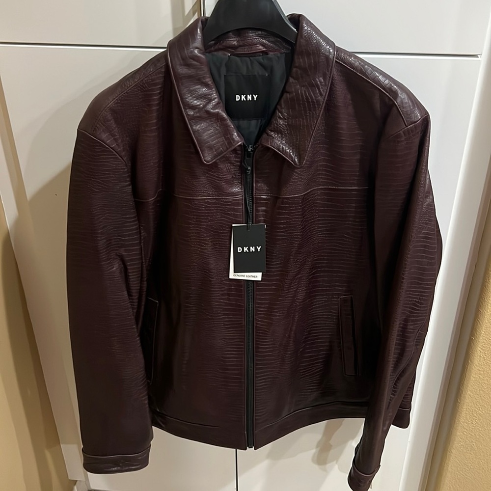 Brand New Men’s Crocodile Print Leather Jacket